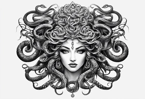 Medusa head with snakes tattoo idea