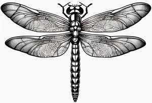 Dragonfly with a body made of a wrench tattoo idea