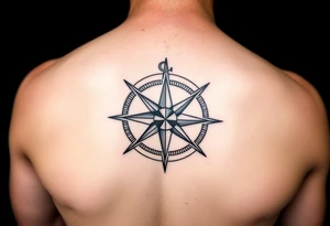 Compass rose done in the style used on tattoos during World War Two tattoo idea