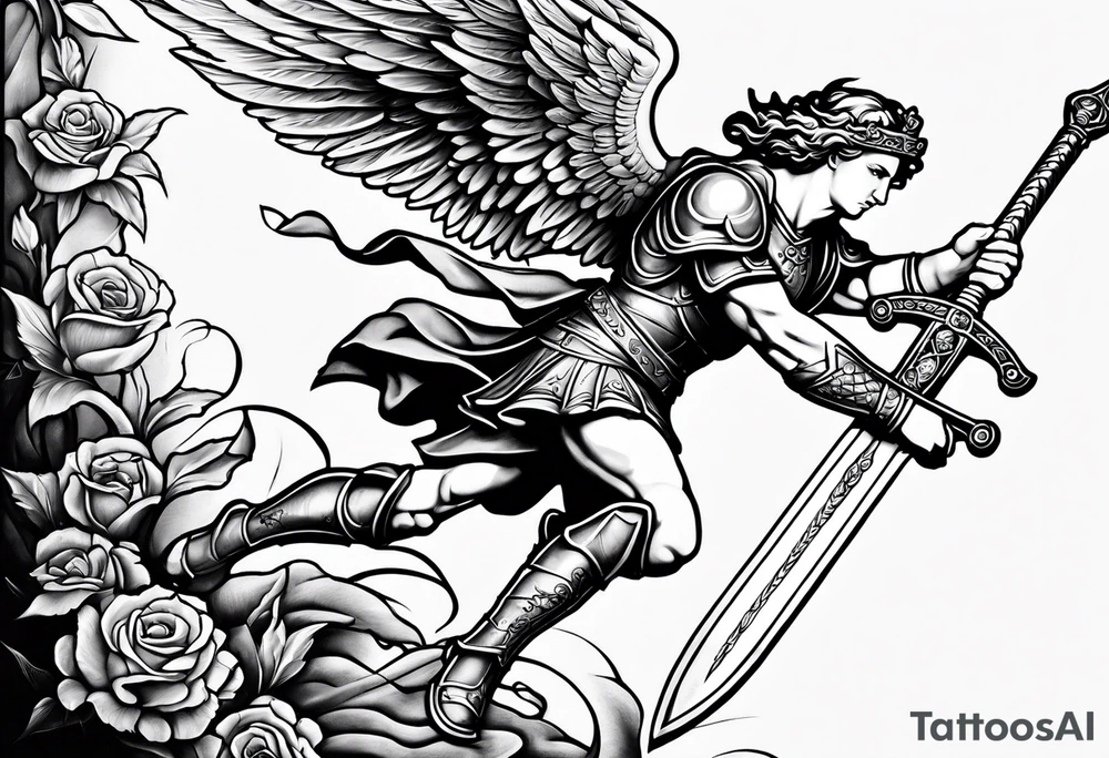 image of st michael the archangel with sword and shieldtattoo tattoo idea