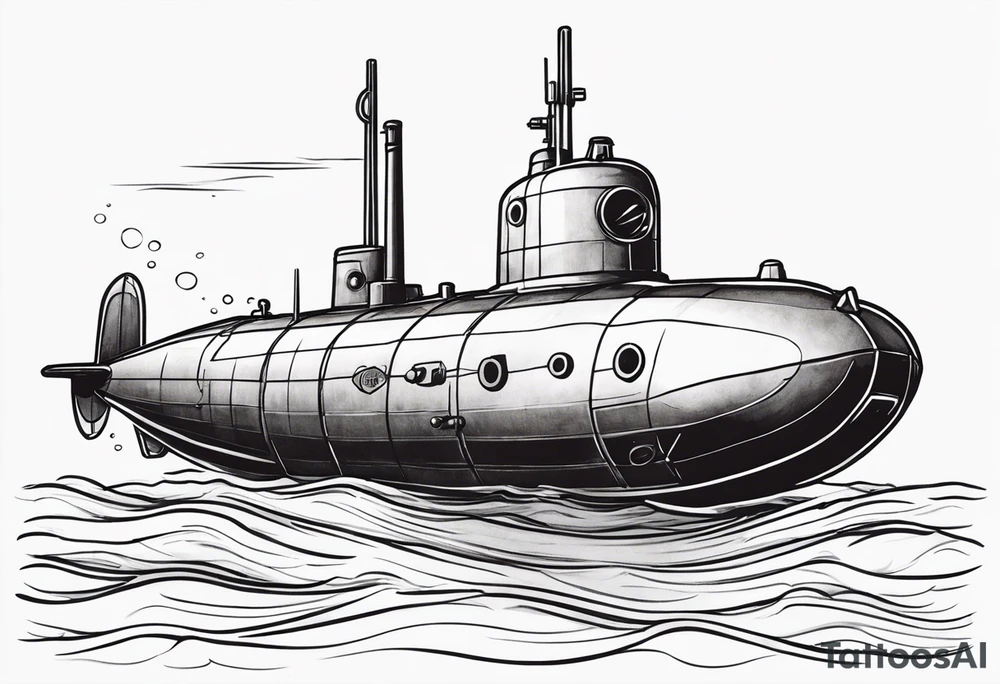 modern submarine surfacing slight left turn tattoo idea modern submarine surfacing slight left turn tattoo idea