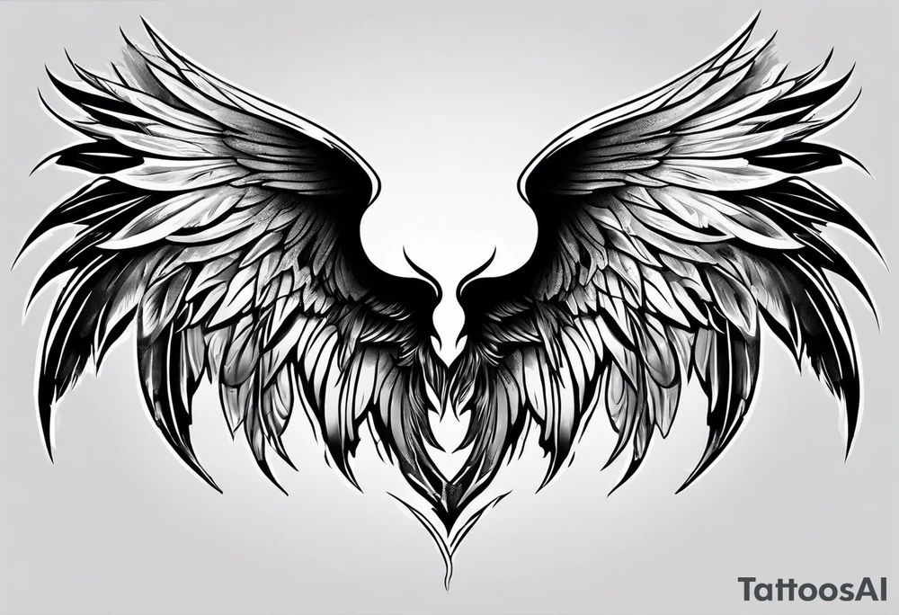female back tattoo. one angel wing and one devil wing tattoo idea female back tattoo. one angel wing and one devil wing tattoo idea