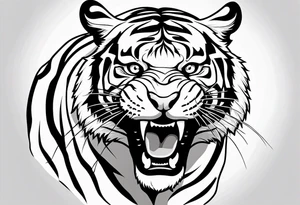 tiger smiling leaping tattoo idea