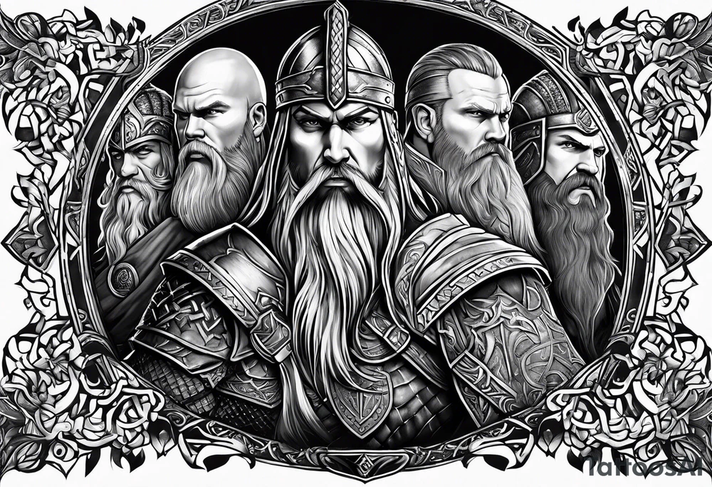 Vikings in the drakar. tattoo idea