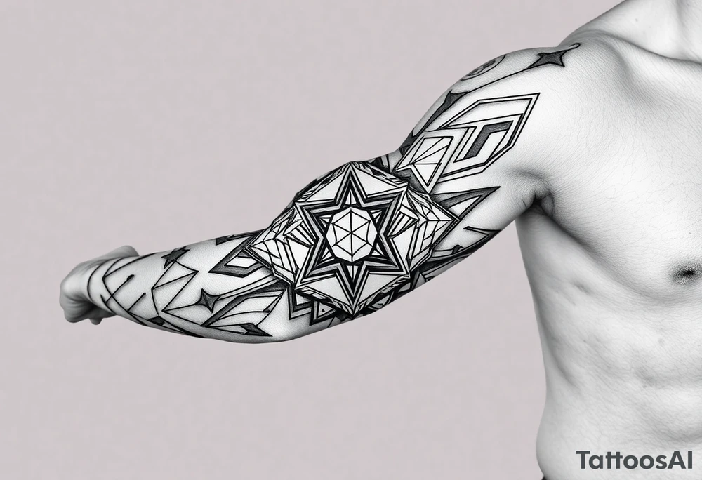 Geometry with love symbol tattoo idea
