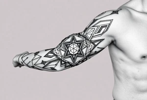 Geometry with love symbol tattoo idea