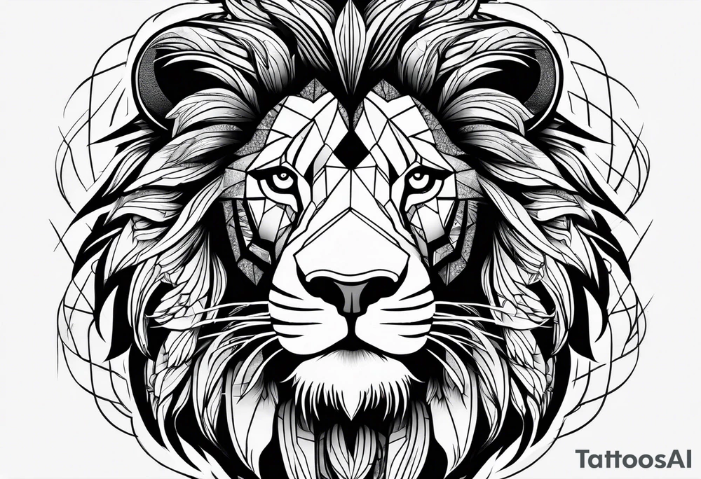 a psychedelic lion tattoo idea