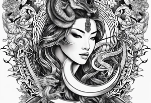Almighty God's sword cutting off the serpent head off tattoo idea