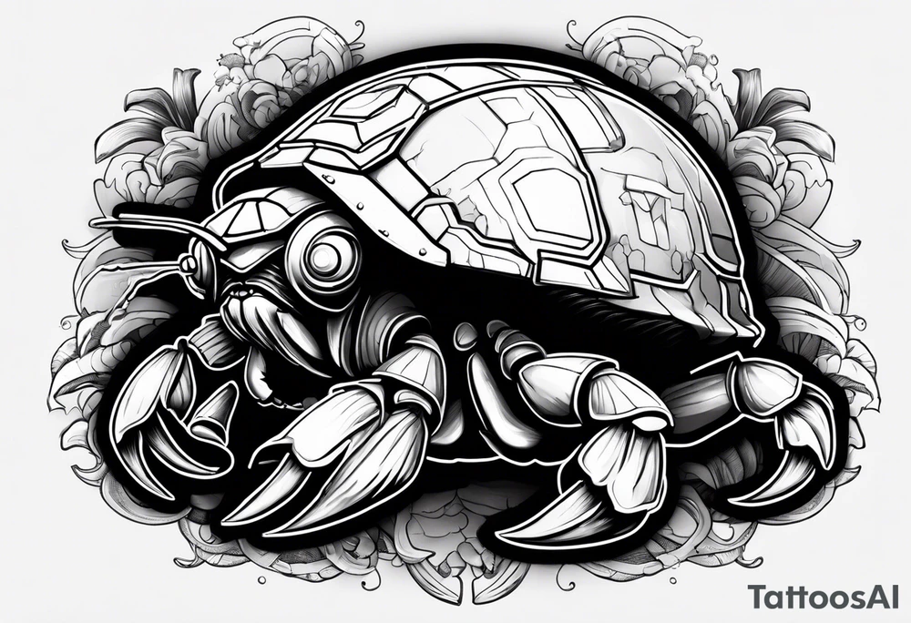 hermit crab wearing a storm trooper helmet tattoo idea