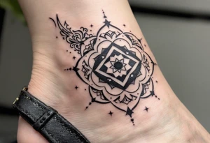 Hand-drawn 29.02.2004 in a faded graphite tone with small stars scattered around it. tattoo idea