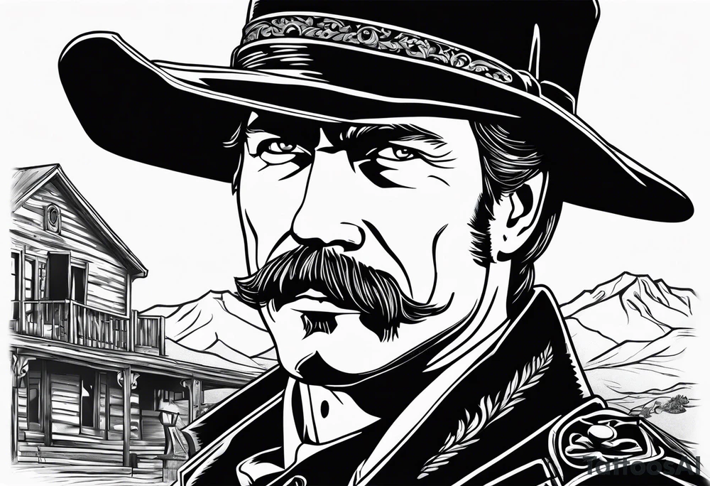 Wyatt Earp western style tattoo tattoo idea