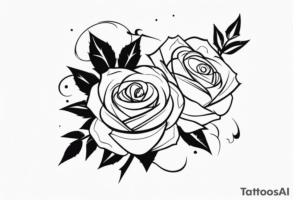 Lightning bolt and roses tattoo idea