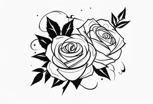 Lightning bolt and roses tattoo idea