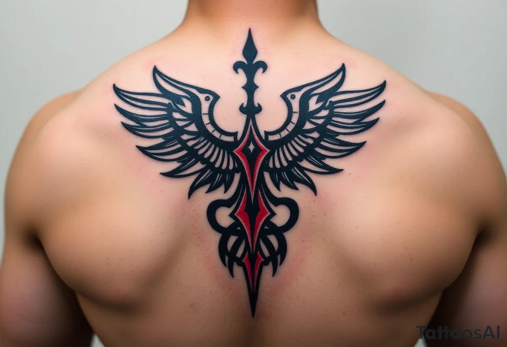 representing equilibrium or balance. color could be black and red or only black tattoo idea