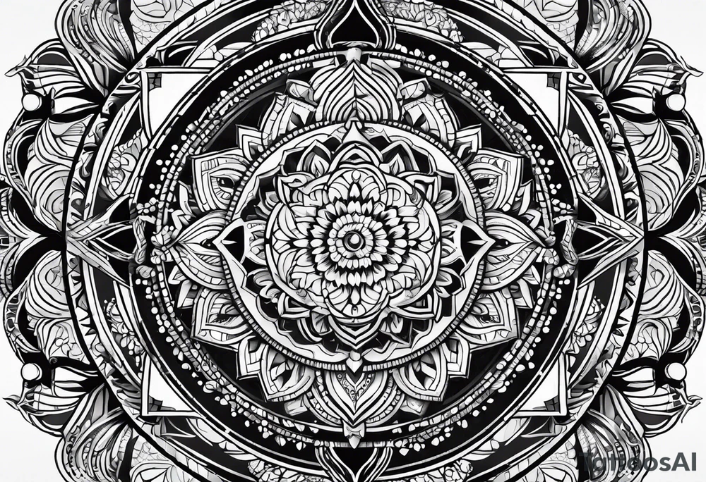 simple
masculine mandala round tattoo idea