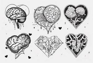 Heart and brain floating away tattoo idea