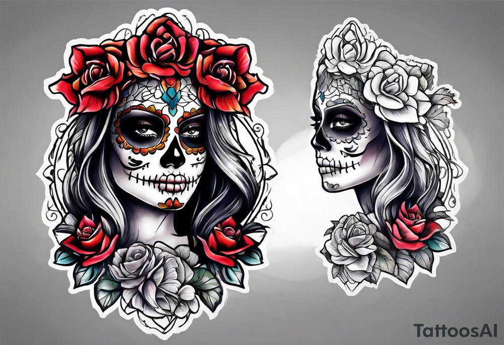 Mexico day of dead tattoo idea