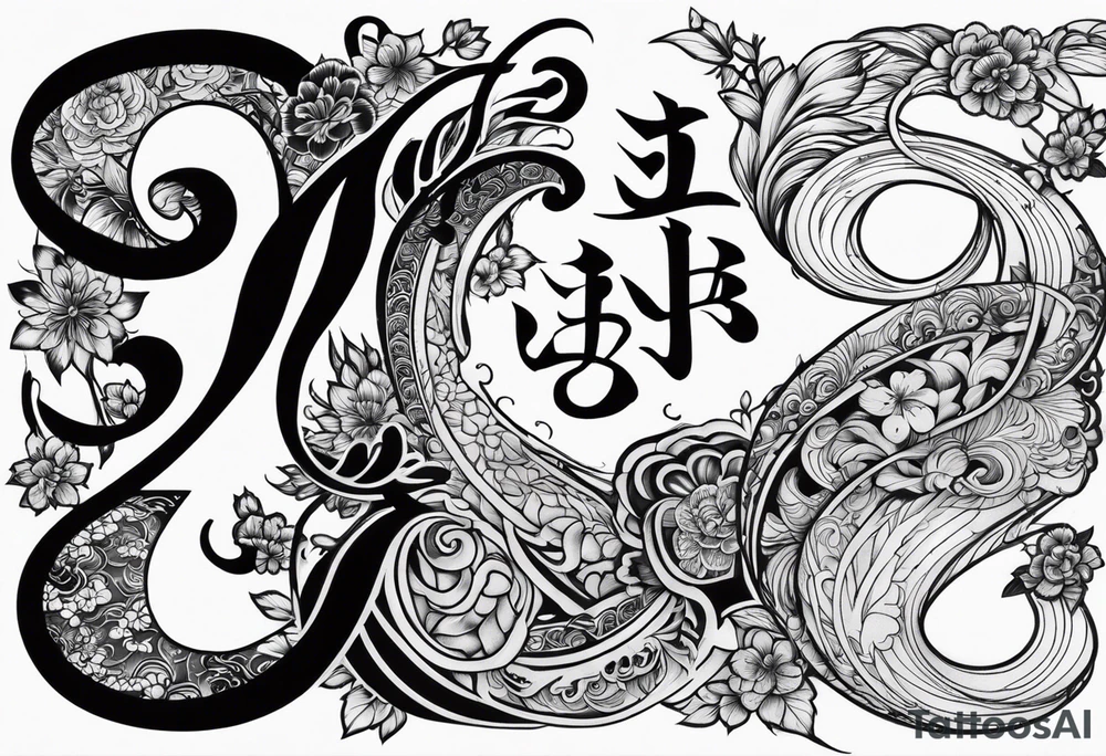 Las letras J B tattoo idea