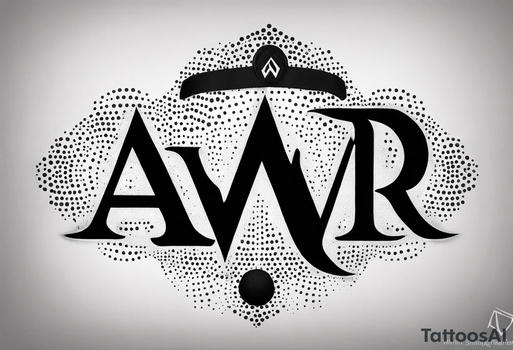 the letters A W R in the middle of a ninja headband tattoo idea
