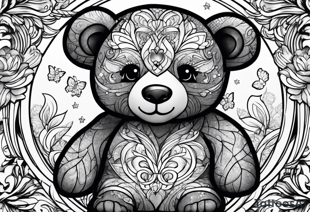 cute teddy bear tattoo idea