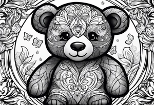 cute teddy bear tattoo idea