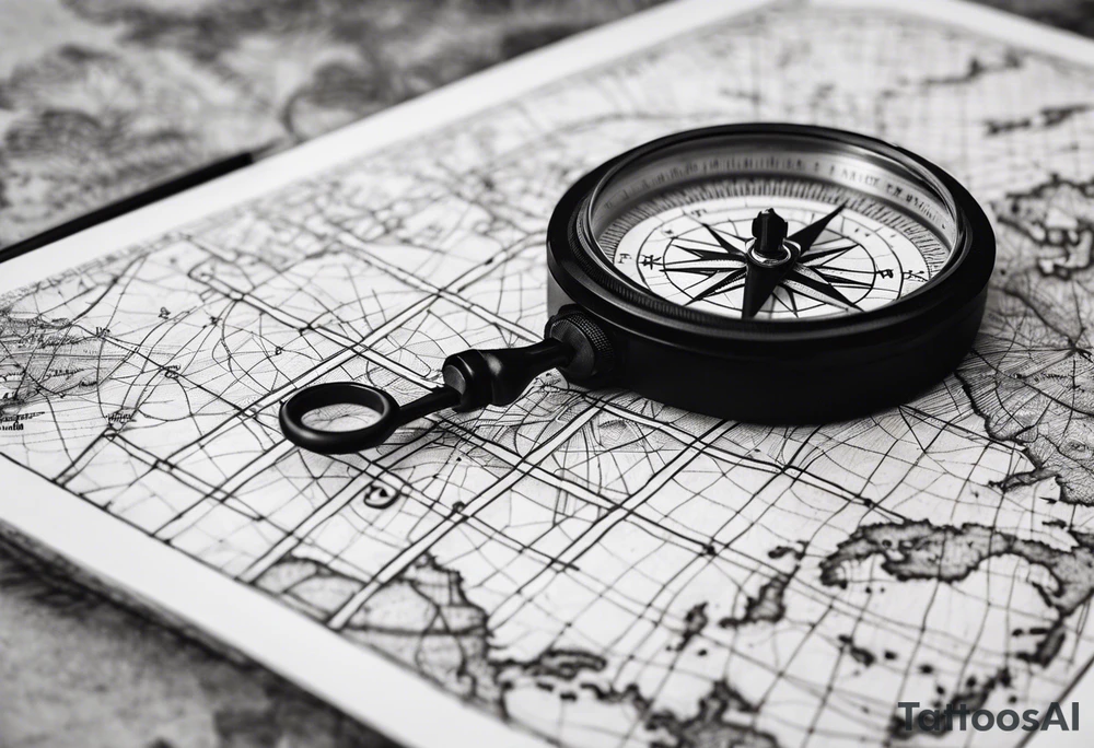 flat map of the word on a grid with a small compass compass tattoo idea flat map of the word on a grid with a small compass compass tattoo idea