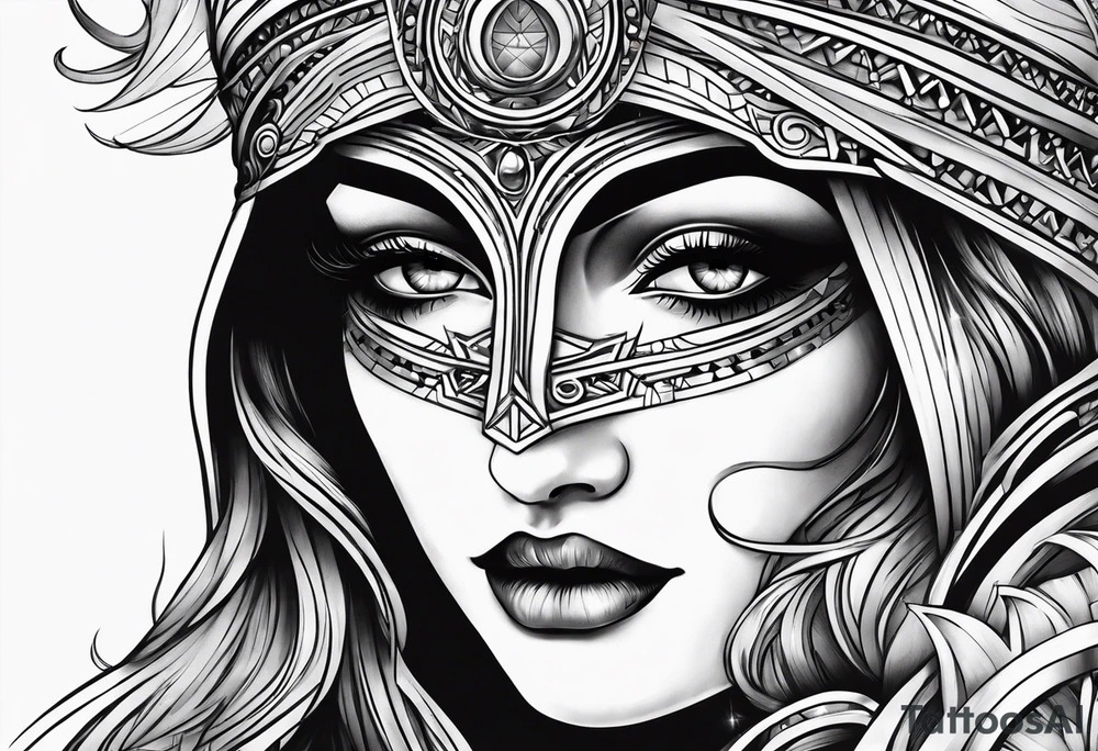 Themis eyes covered tattoo idea