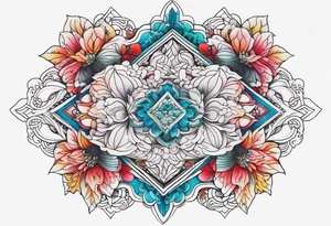 repeating crystal pattern tattoo idea