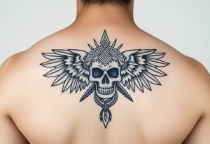 Create a mexican Aztec tattoo with life and death as the theme tattoo idea