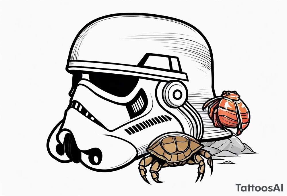 storm trooper helmet and a hermit crab inside tattoo idea storm trooper helmet and a hermit crab inside tattoo idea