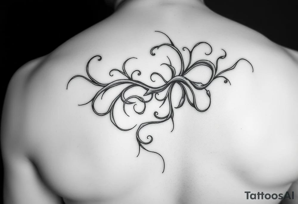 Go back to what it was before. I want fine lines. I want more organic tendrils. tattoo idea