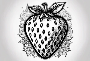 Single Strawberry tattoo idea