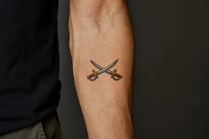 crossed sabres tattoo idea