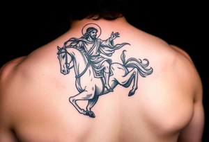 dynamic jesus as rider on the white horse tattoo idea