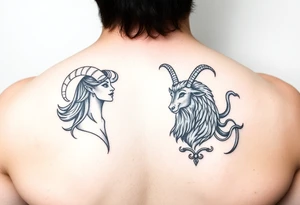 Aries female and Capricorn male tattoo idea