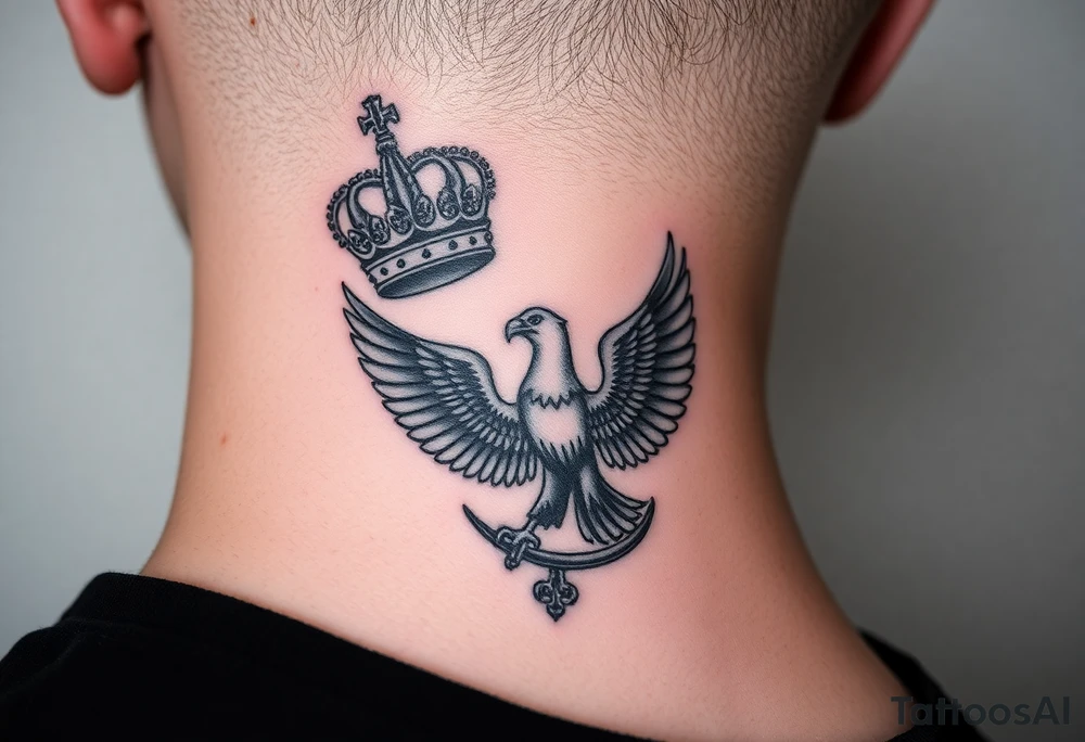 St. George
Russian imperial crown above the eagle
Russian sabre
The Kremlin or St. Basil's Cathedral scene tattoo idea