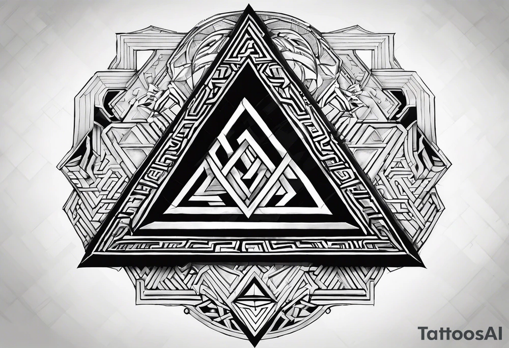 Valhalla valknut battle shield tattoo idea