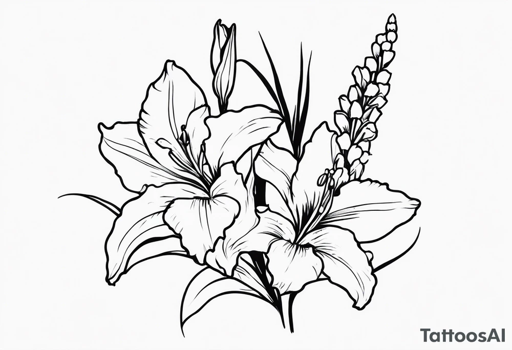 gladiolus and lilly of the valley tattoo idea