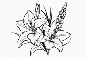 gladiolus and lilly of the valley tattoo idea