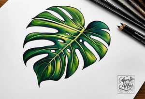 monstera leaf tattoo idea