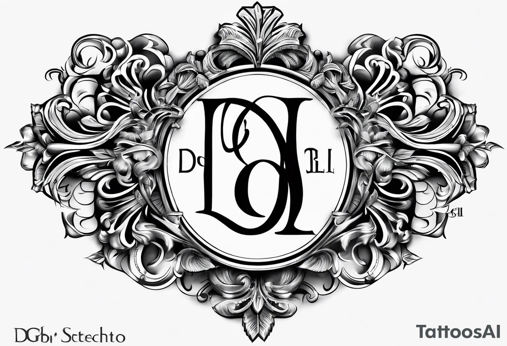 Cool image of initials “DgbIII” tattoo idea