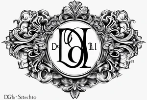 Cool image of initials “DgbIII” tattoo idea