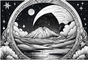 straight line, space, nature tattoo idea