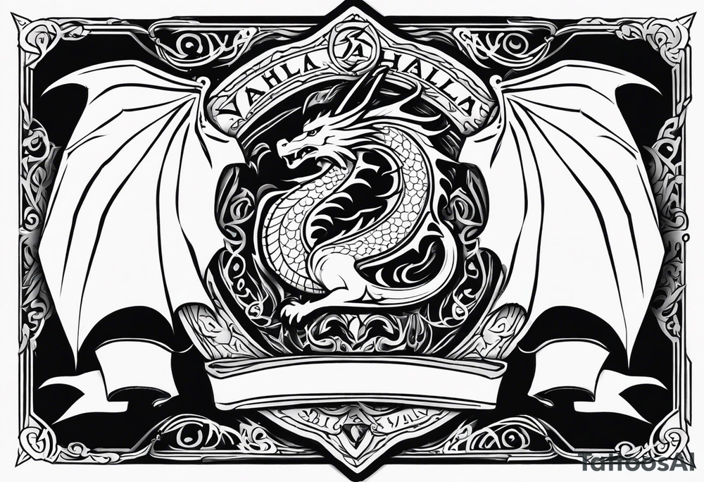 Valhalla sheild dragon tattoo idea