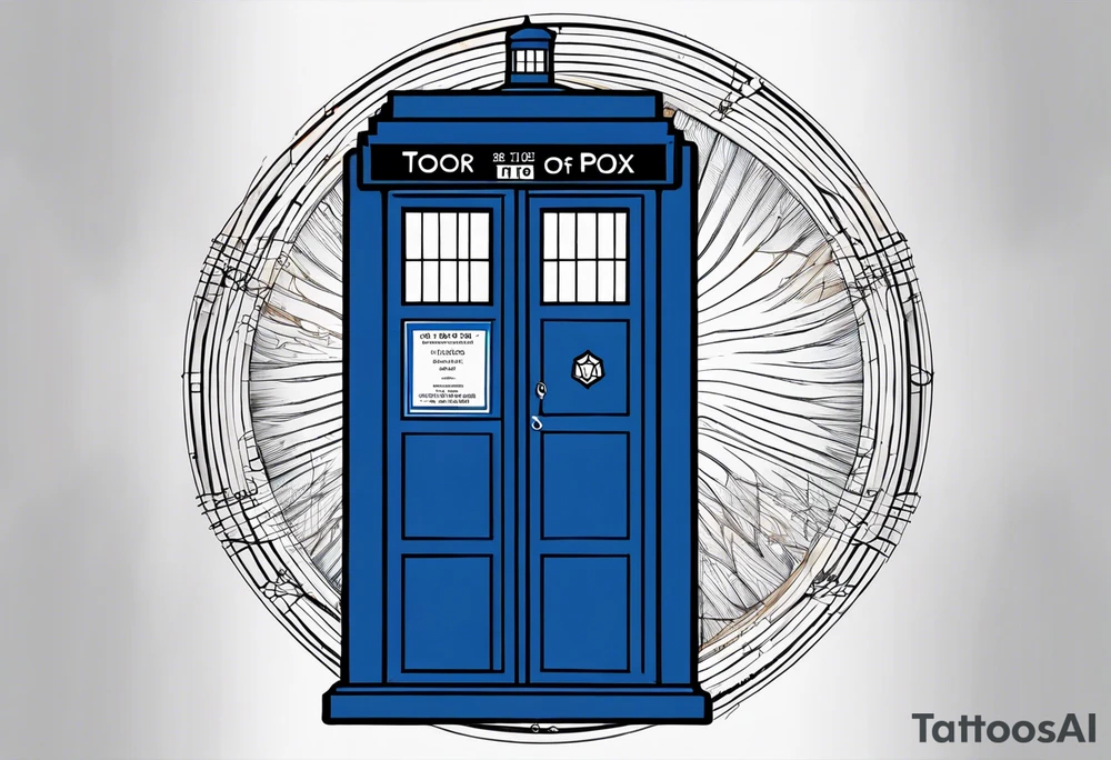 A simple drawing of the tardis. No drawings beside it. No drawings around it. tattoo idea