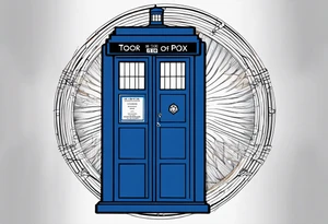 A simple drawing of the tardis. No drawings beside it. No drawings around it. tattoo idea