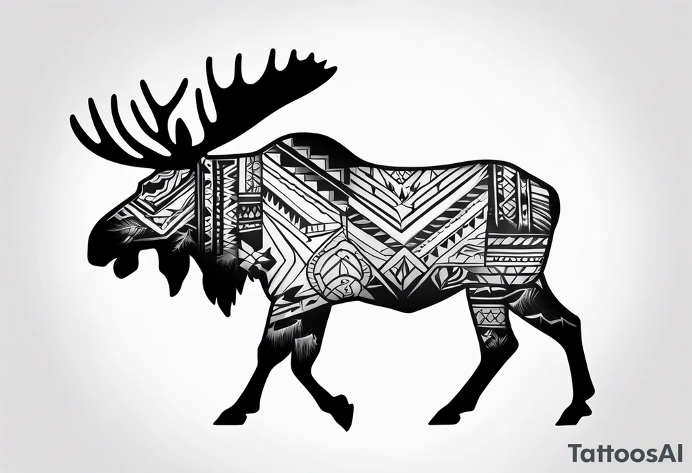 Native Moose tattoo idea