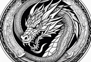 Dragon made out of paper tattoo idea