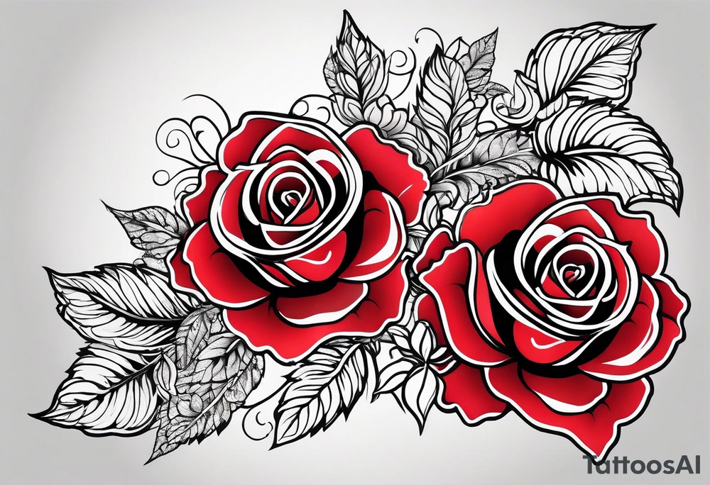 Roses and henna tattoo idea
