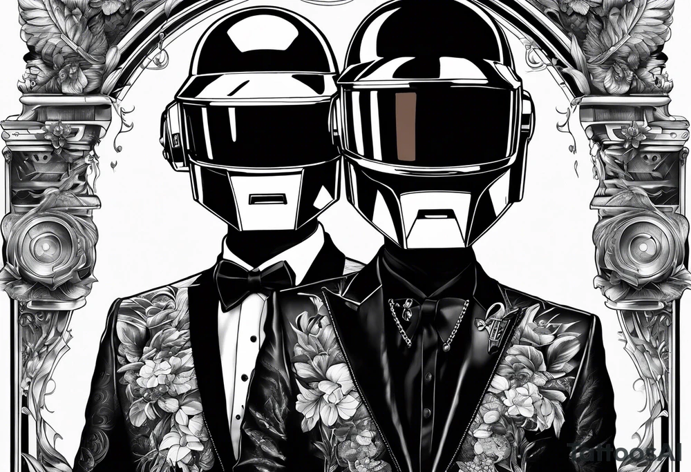 daft punk band from top to bottom tattoo idea